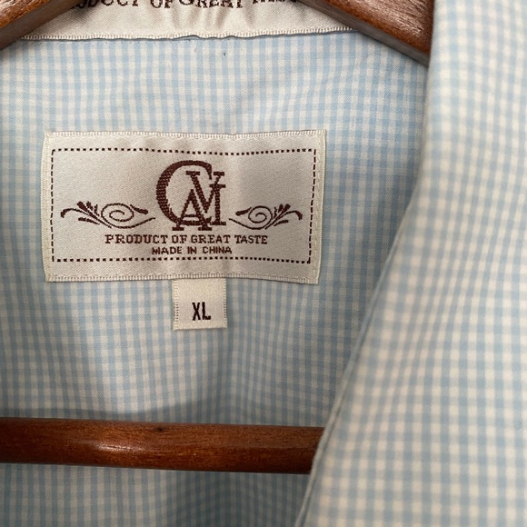 CAVI Product of Great Taste Military Style Shirt Short Sleeve Blue Size XL - Picture 2 of 7